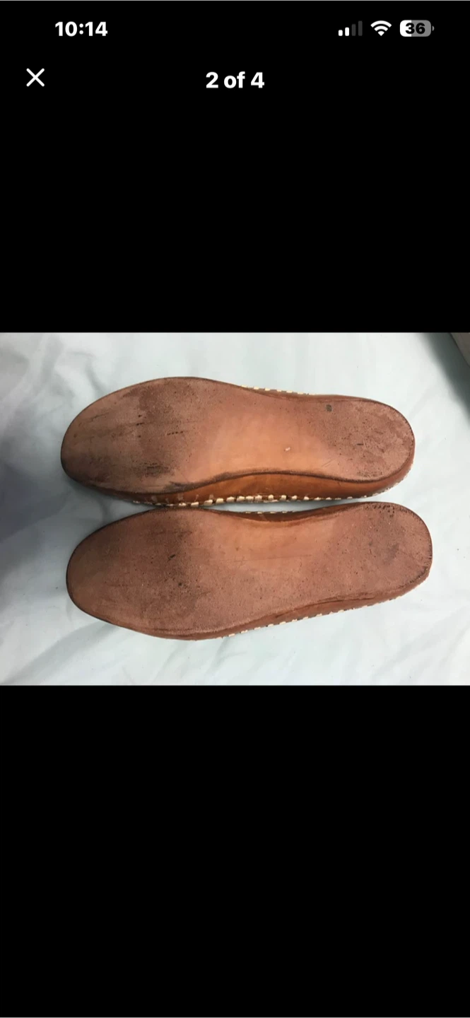Tan leather woven sandals with buckle - photo 2