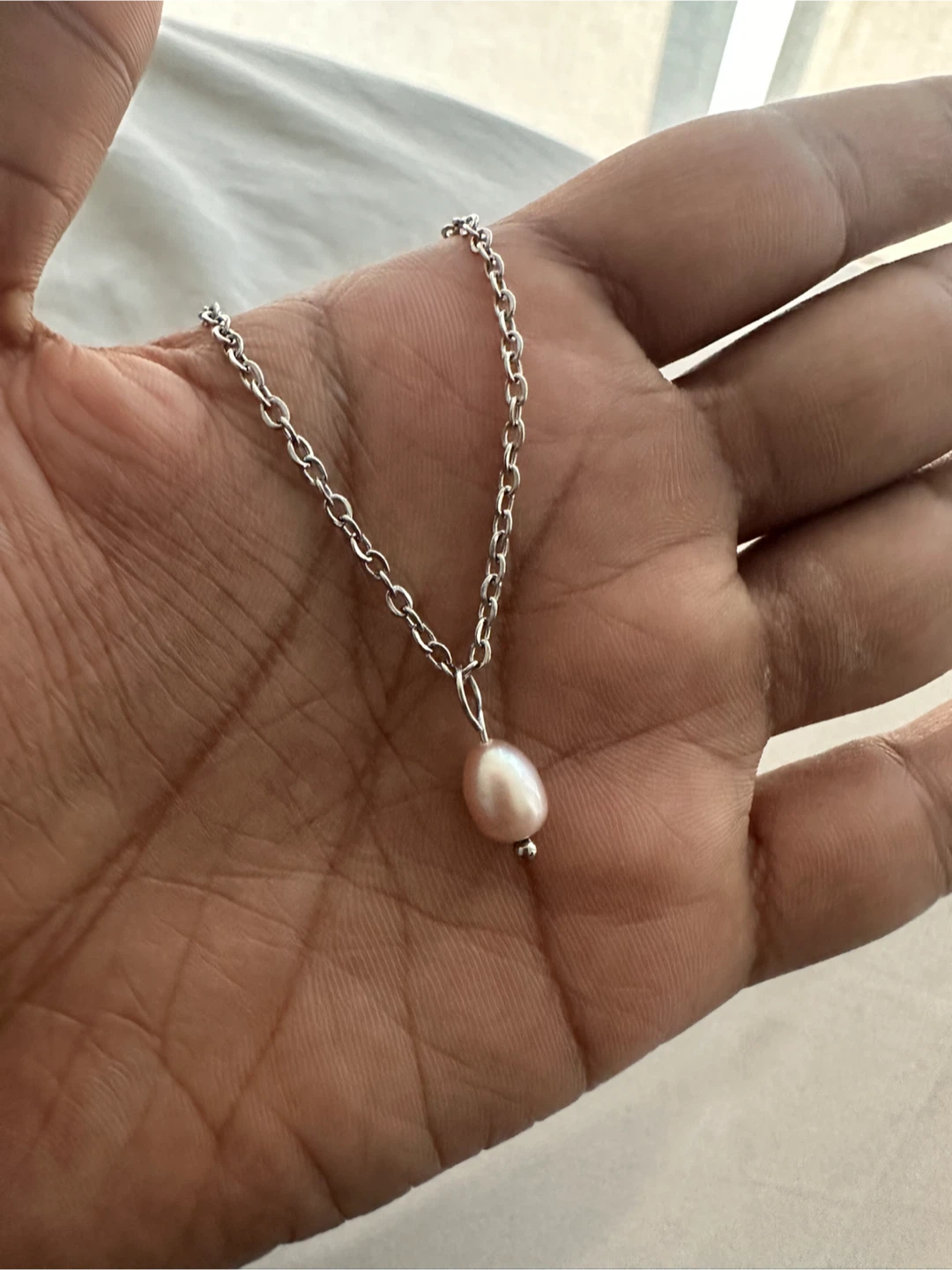Pink Pearl Earrings and Necklace Set