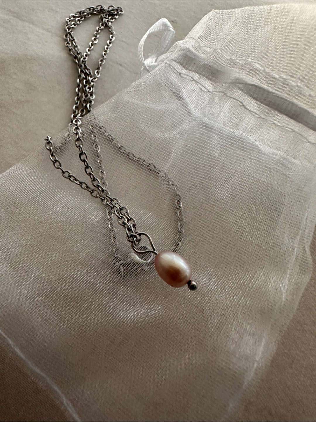 Pink Pearl Earrings and Necklace Set - photo 2