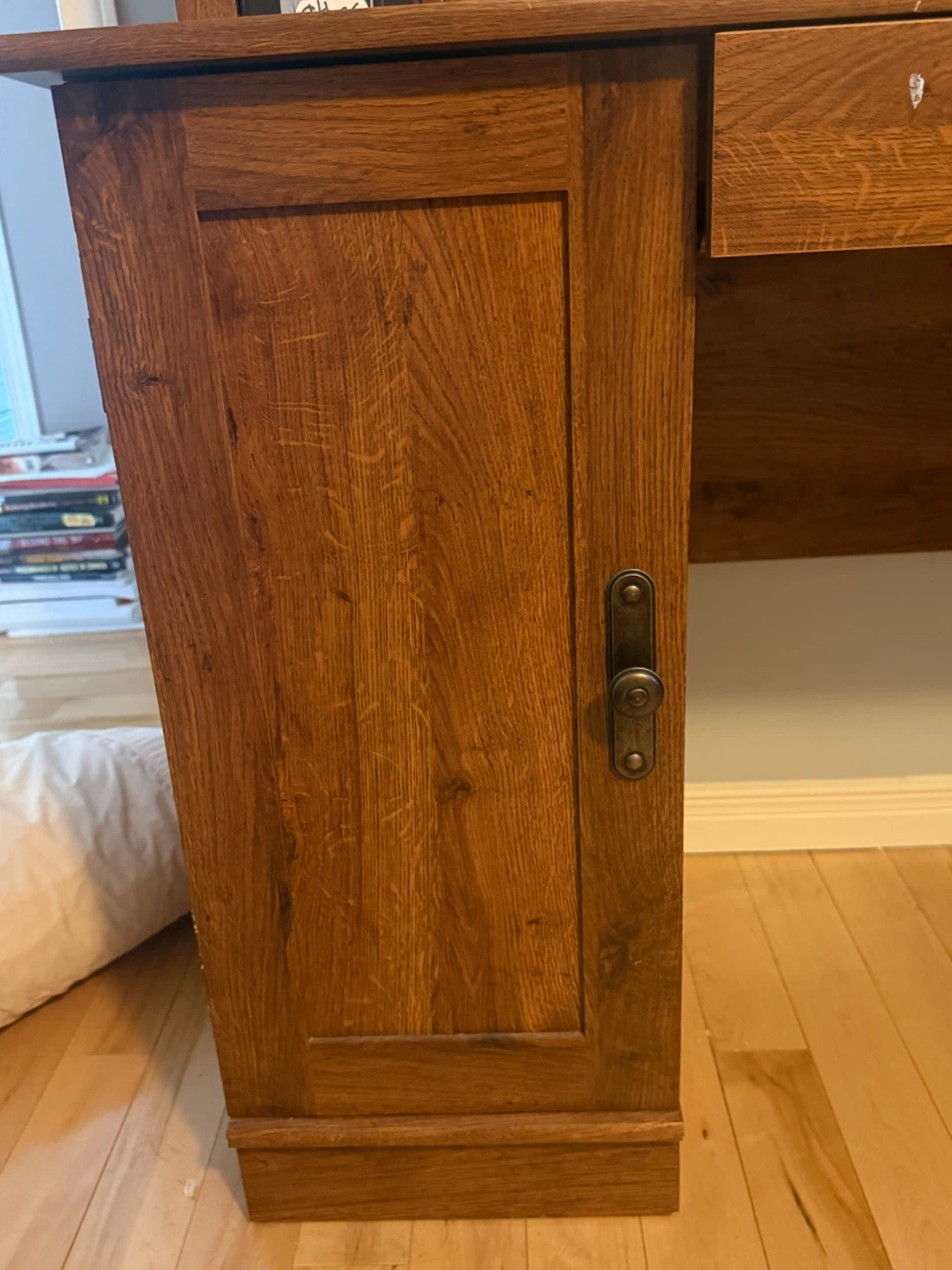 Wooden hutch desk with side cabinet - photo 2