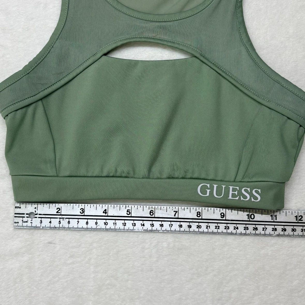 Guess Green Mesh Upper Sports Bra Activewear Size XS Workout - photo 5