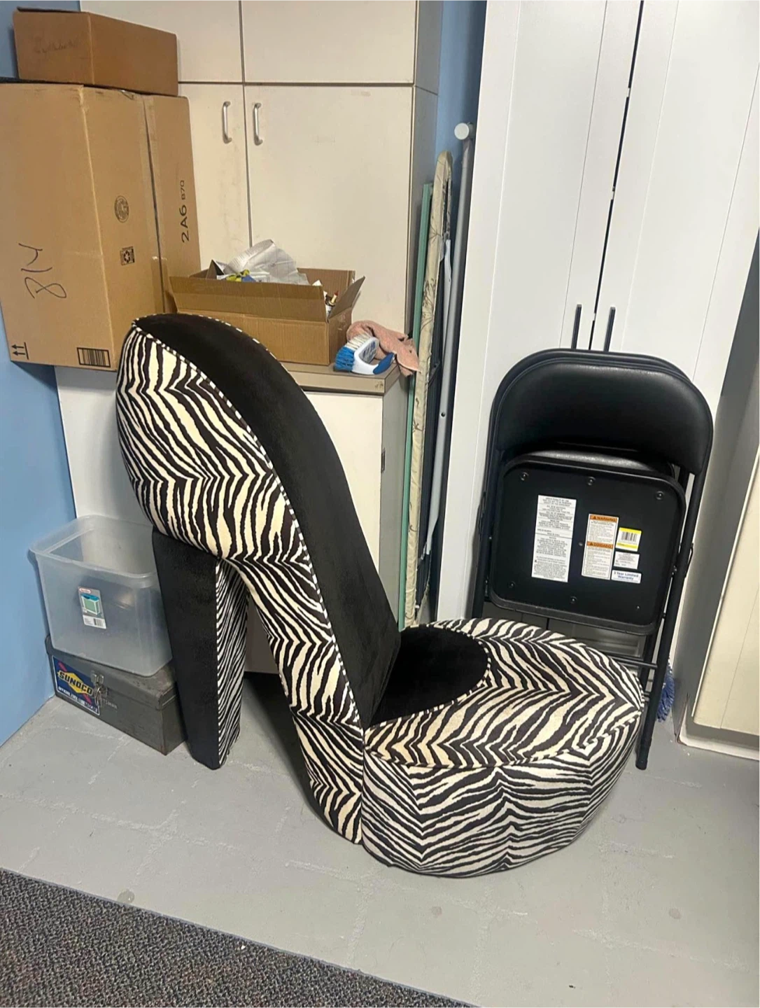 Zebra Print High Heel Chair