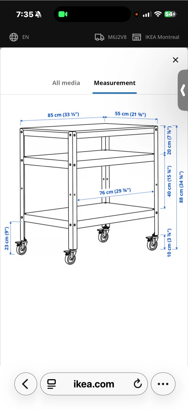 IKEA BROR Utility Cart with Wood Top - photo 3