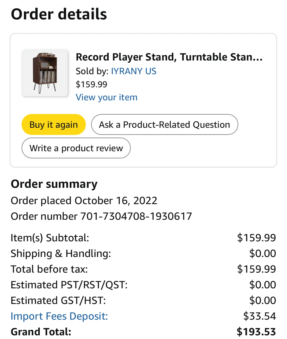 Turntable Record Player Stand with Storage - photo 4
