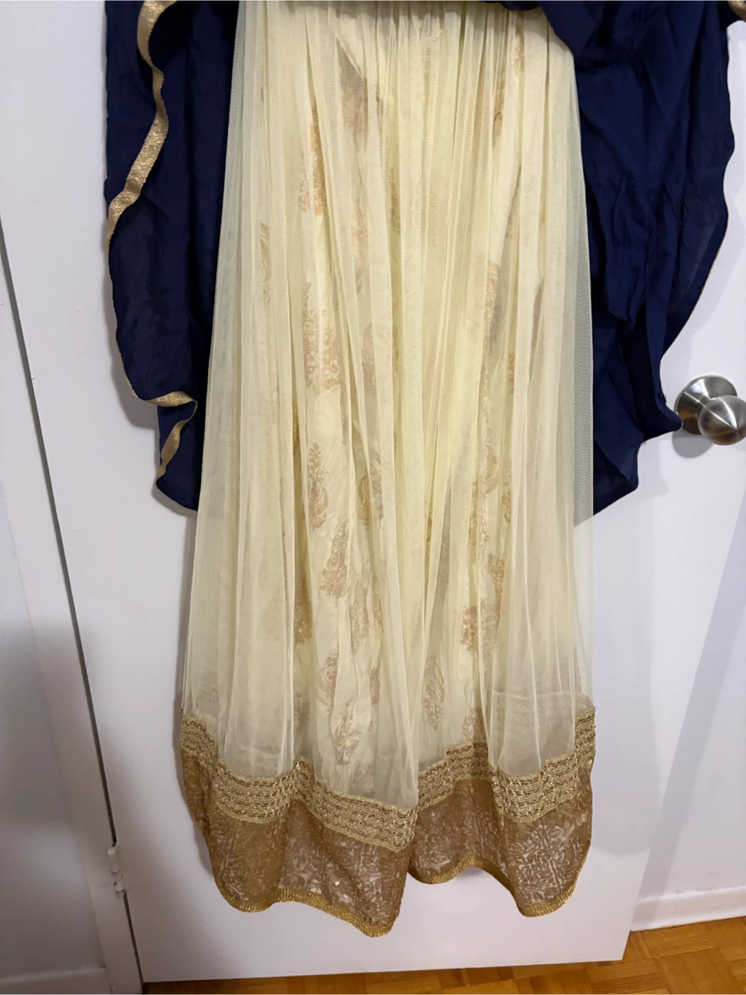 Women's Navy Blue and Cream Embroidered Outfit - photo 3