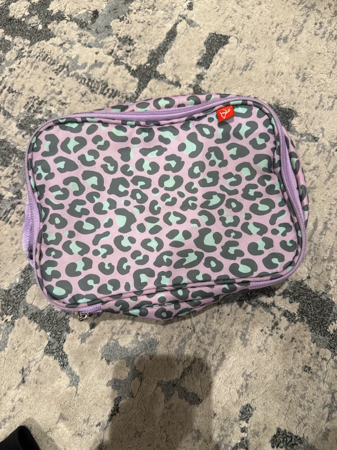Bento kids insulated lunch bag - purple leopard print