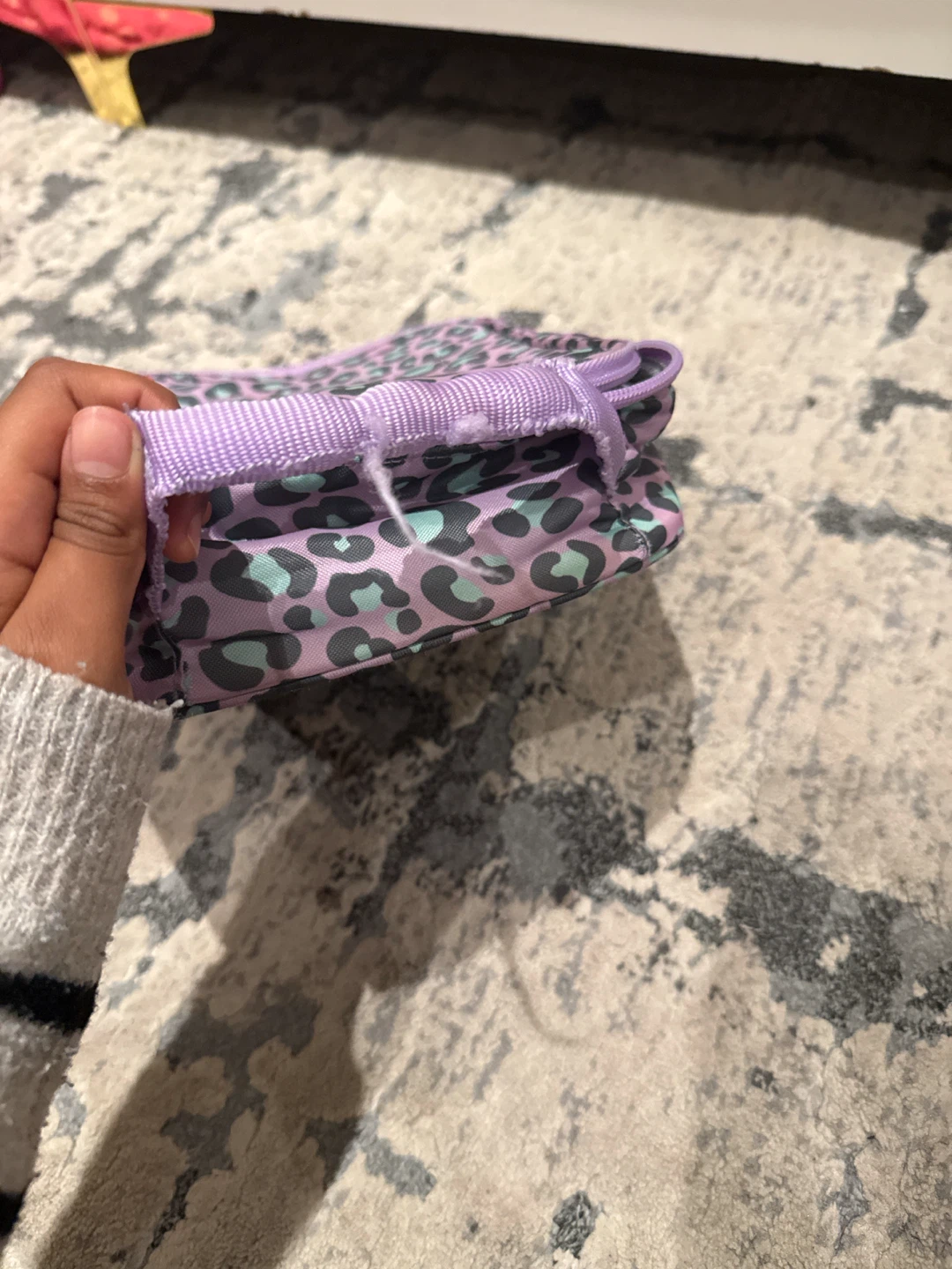 Bento kids insulated lunch bag - purple leopard print - photo 3