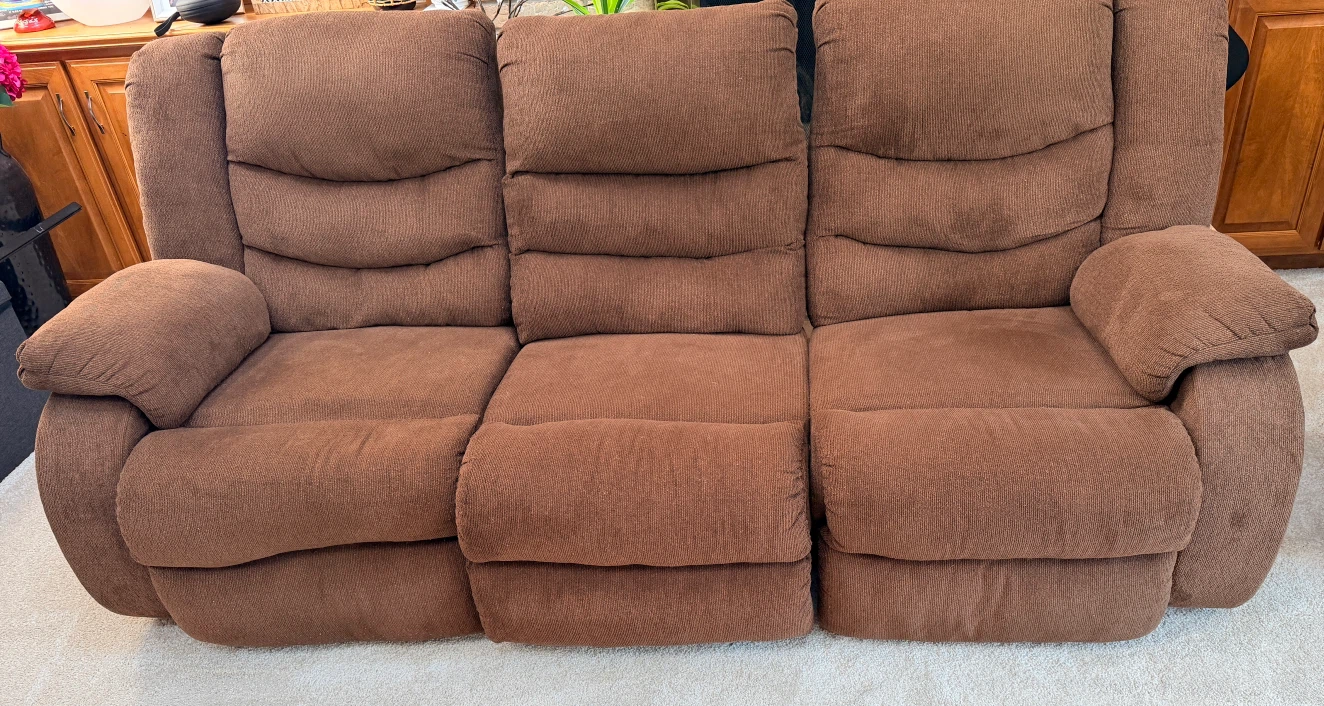 Brown Recliner Sofa set with coffee table and side tables - photo 4