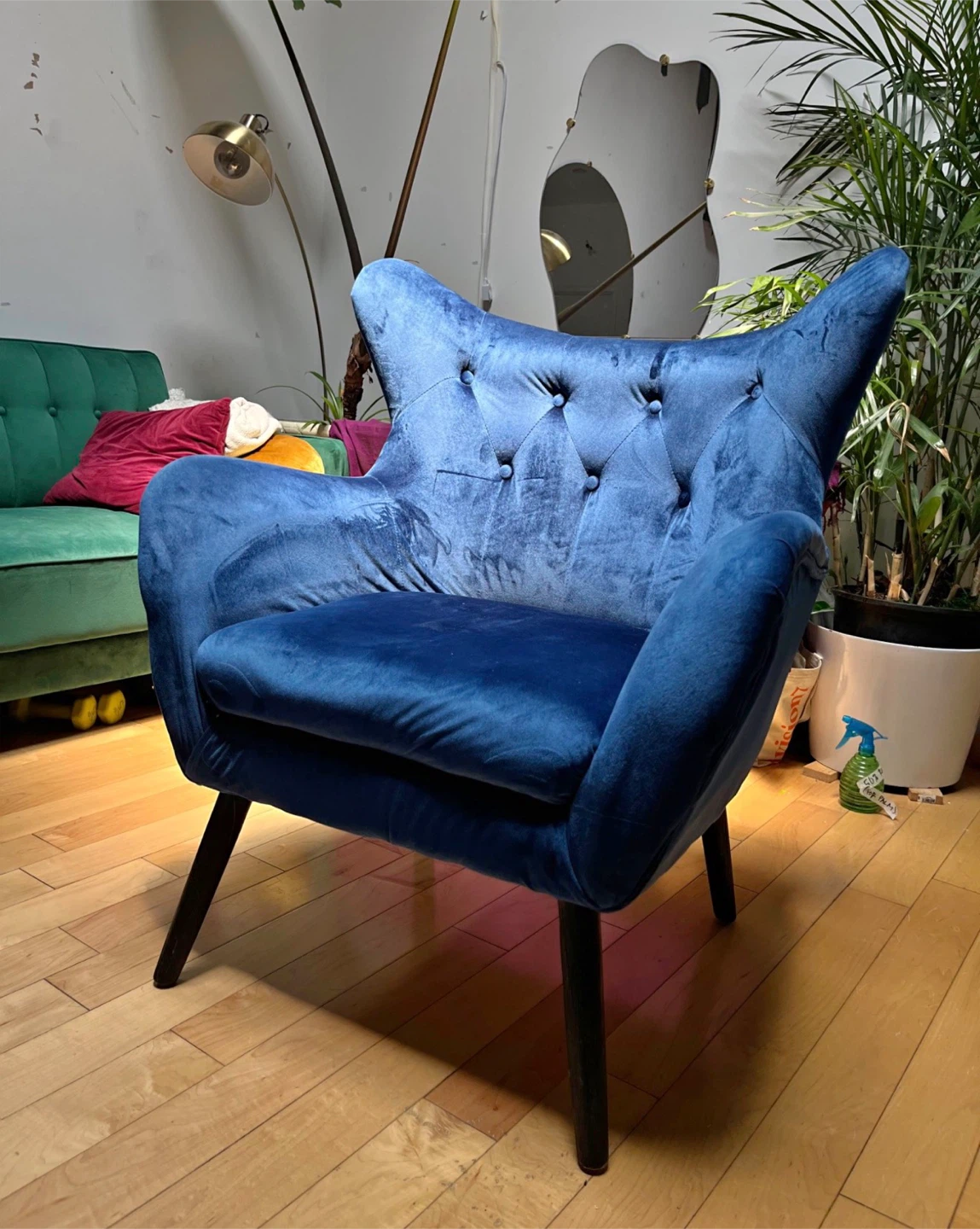 Blue Velvet Armchair
