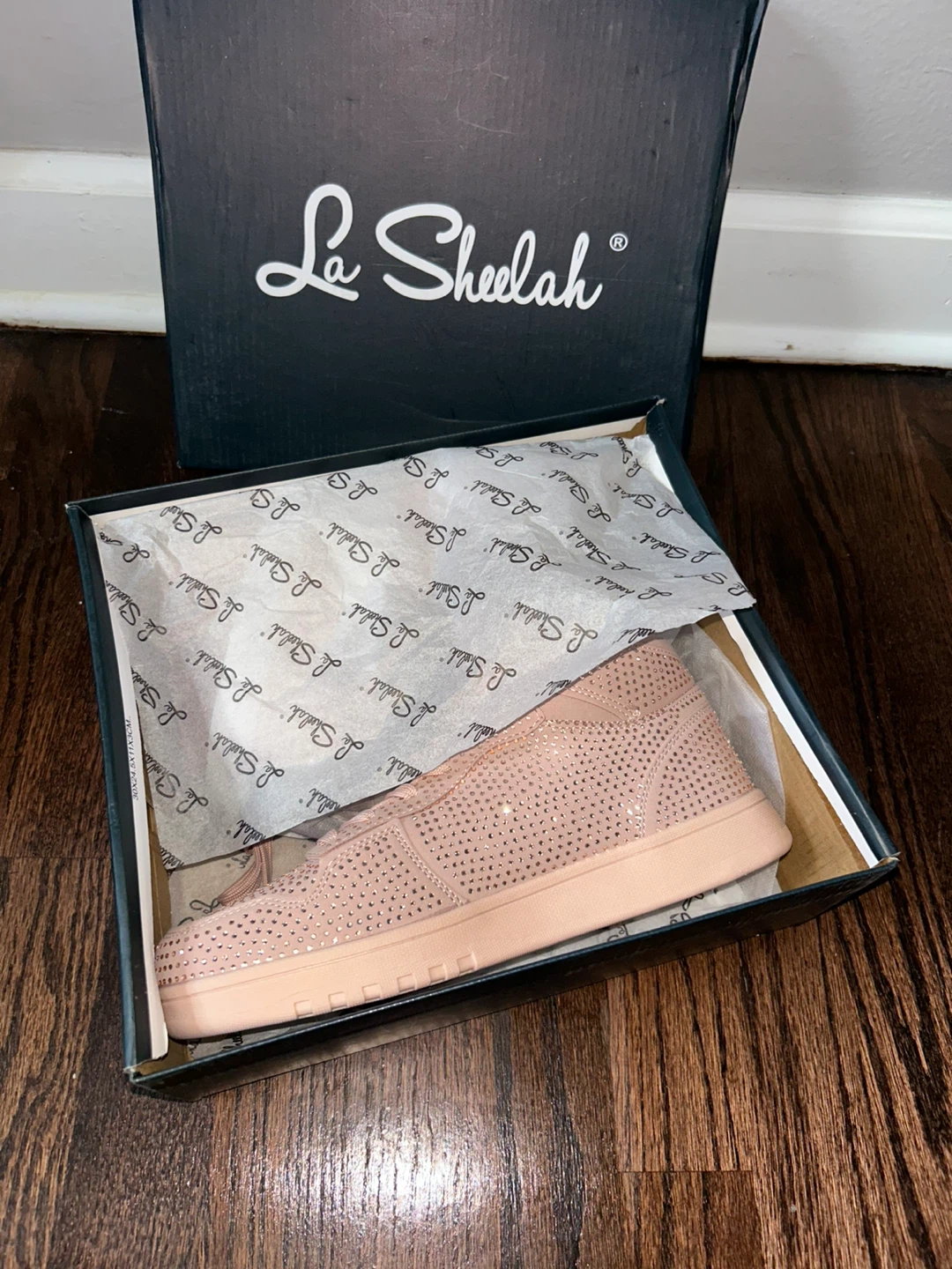La Sheelah Women's Pink Rhinestone High-Top Sneakers - photo 3