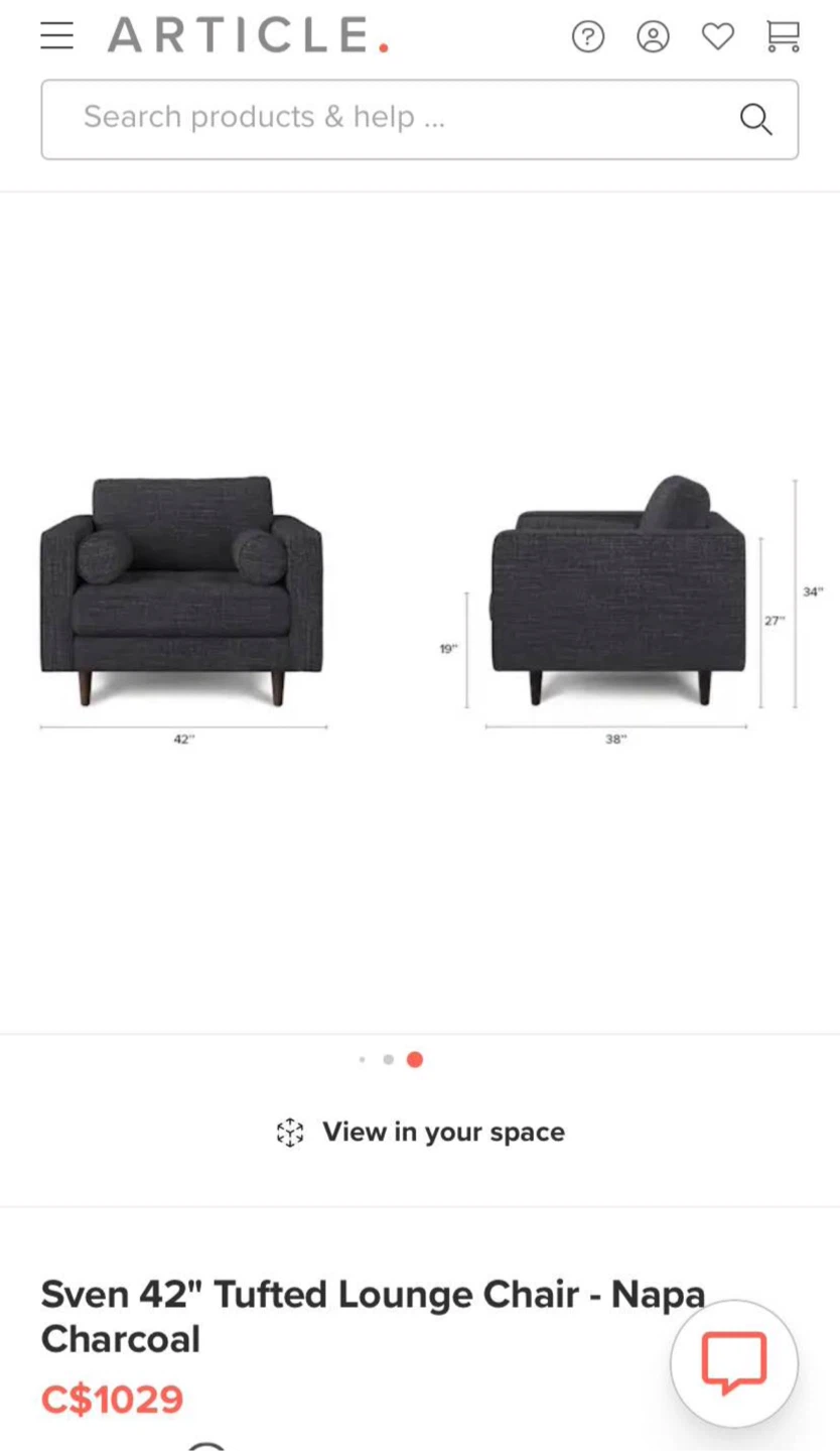 Article Sven Lounge Chair - Charcoal - photo 2