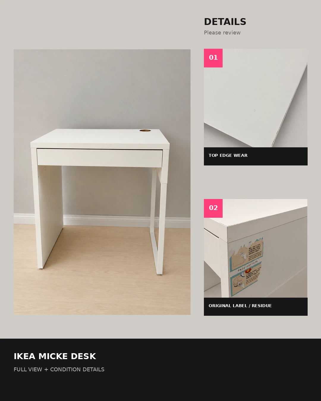 IKEA MICKE Desk - White