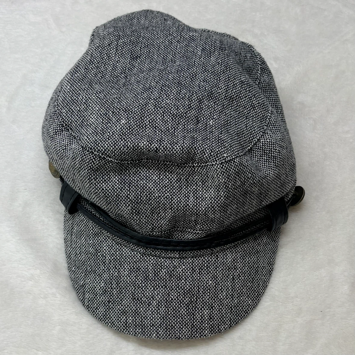 Ardene Grey Tweed Wool Blend Newsboy Cap Baker Boy Hat Fall - photo 2