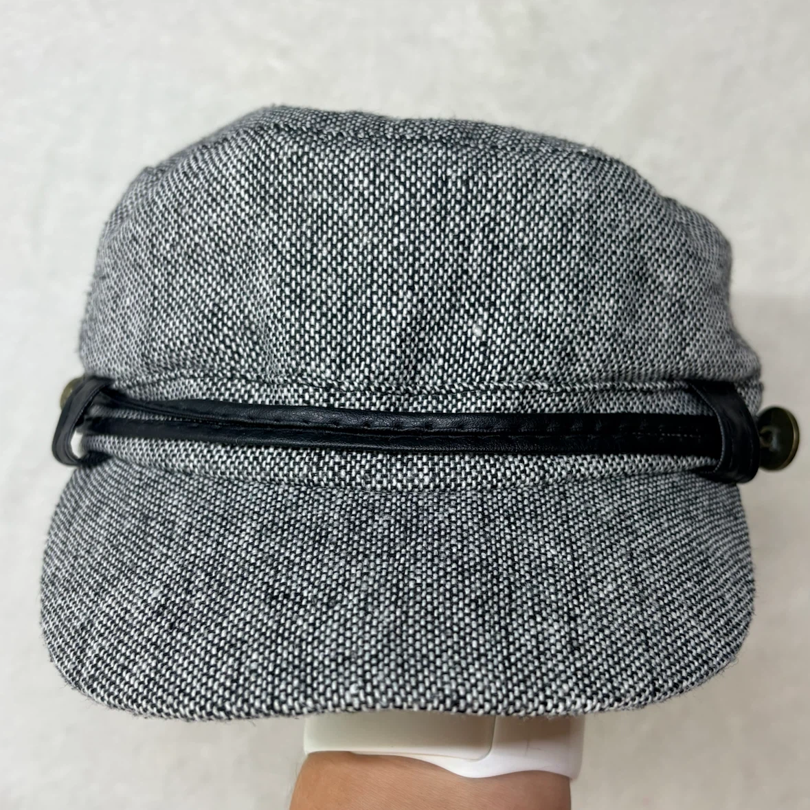 Ardene Grey Tweed Wool Blend Newsboy Cap Baker Boy Hat Fall - photo 3