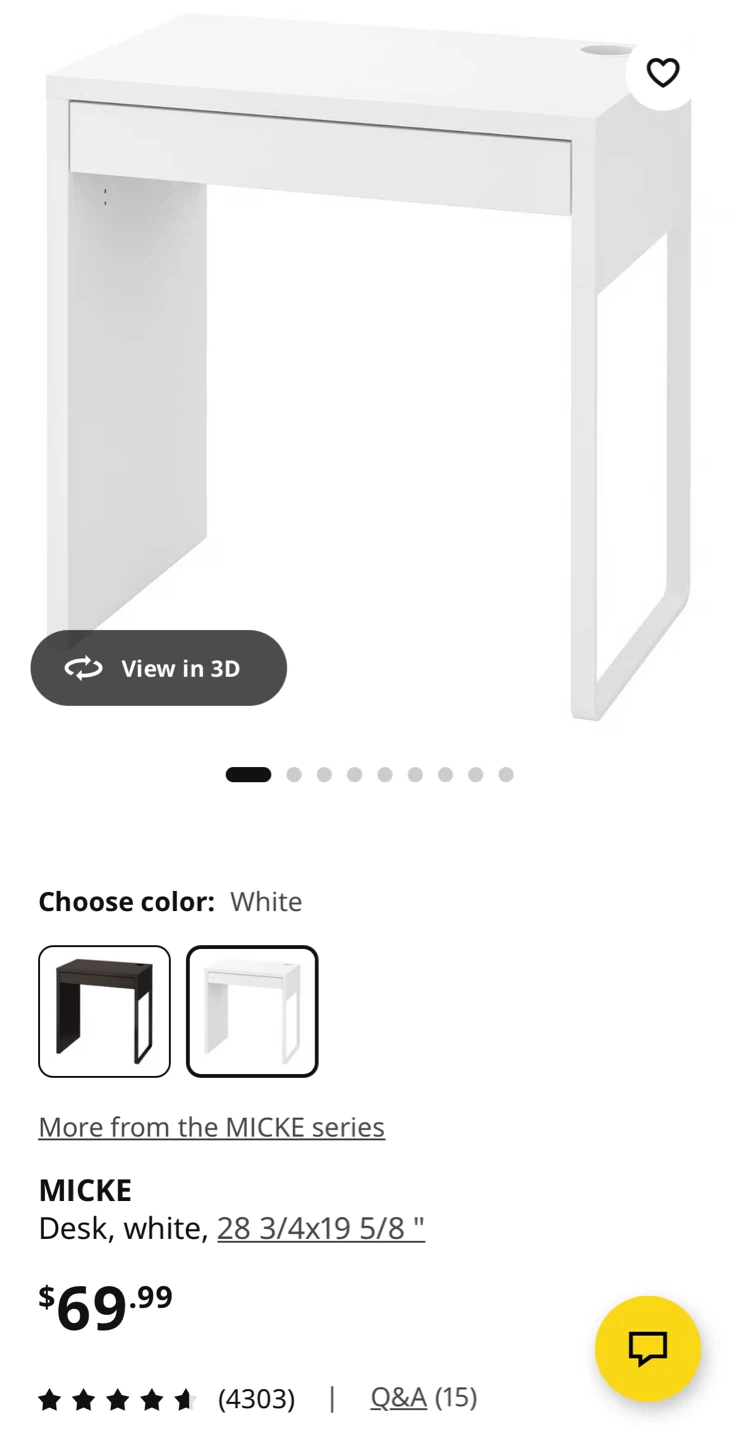 IKEA MICKE Desk - White - photo 3