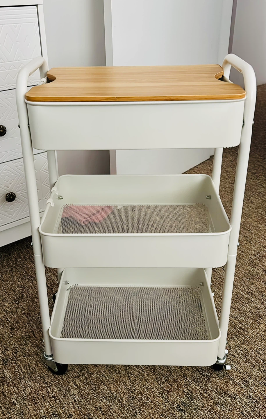✨ 3-Tier Rolling Storage Cart — $25