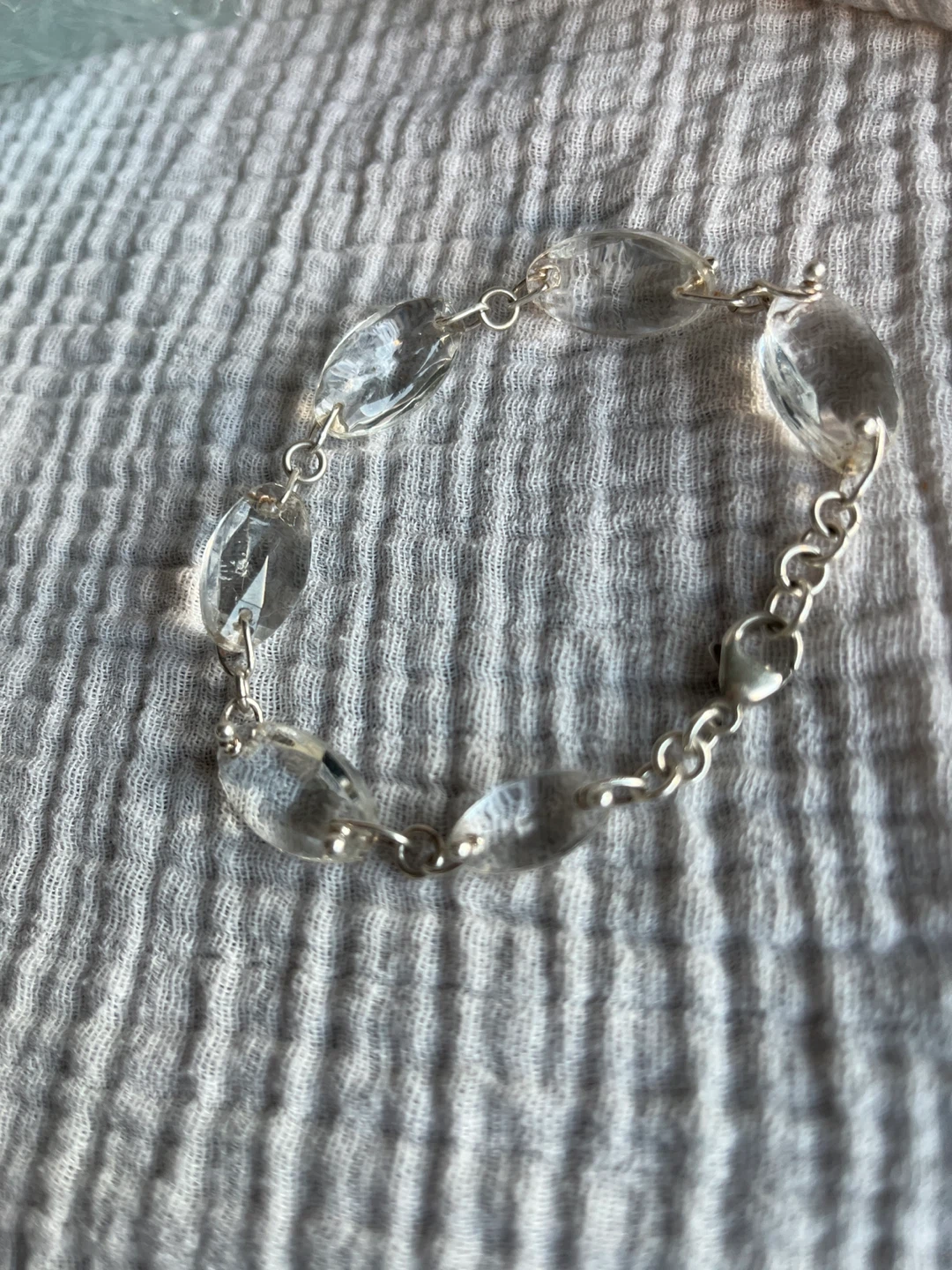 Clear Oval Beaded Bracelet