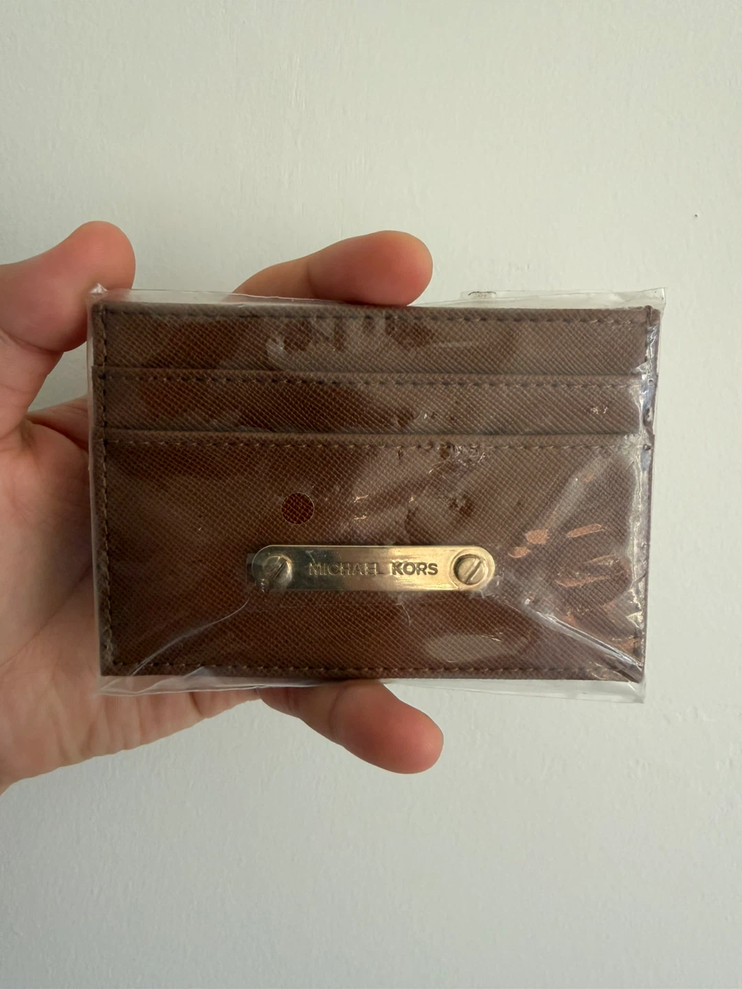 Michael Kors Brown Saffiano Leather Card Holder