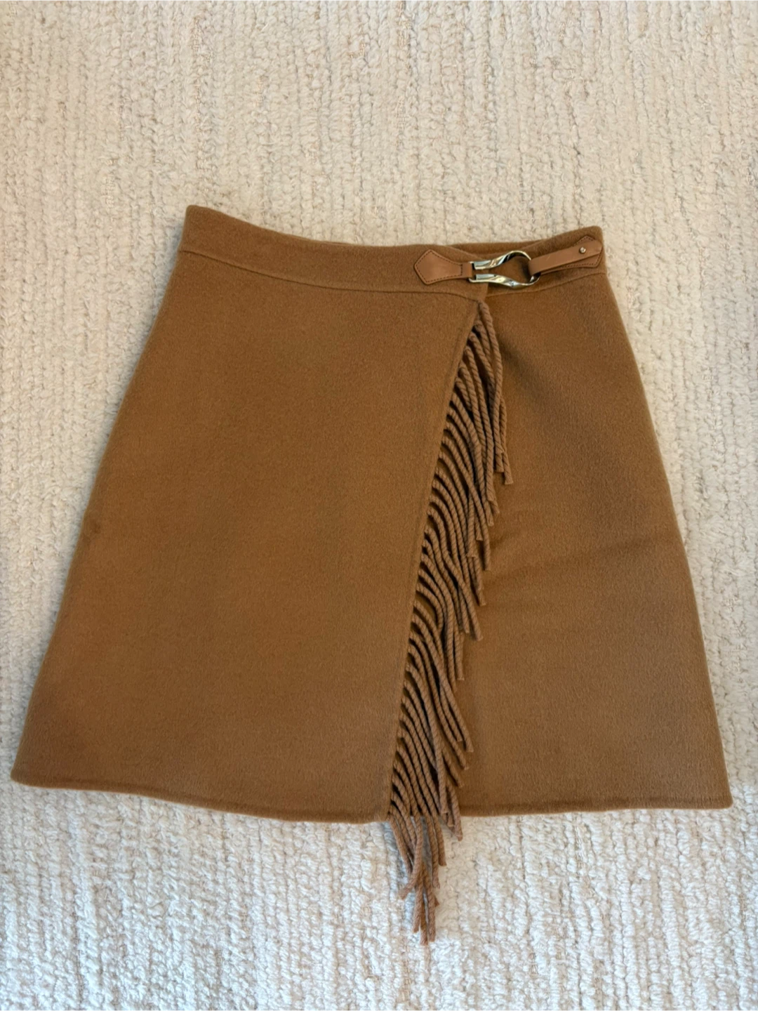 New with tags Sandro Camel Fringe Wrap Mini Skirt 1 - photo 2