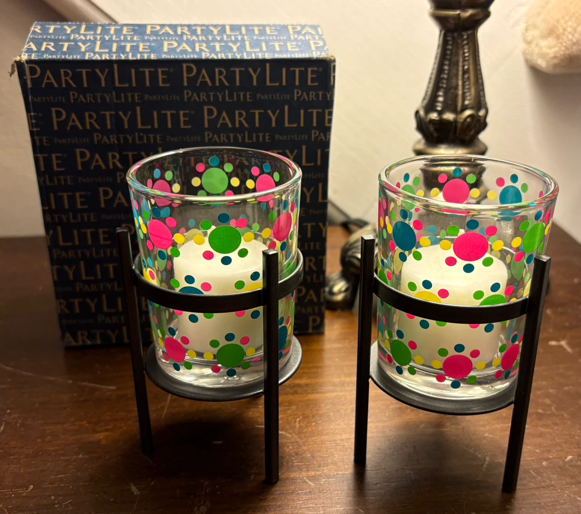 ✨✨PartyLite Blooming Dots Votive Holder Pair