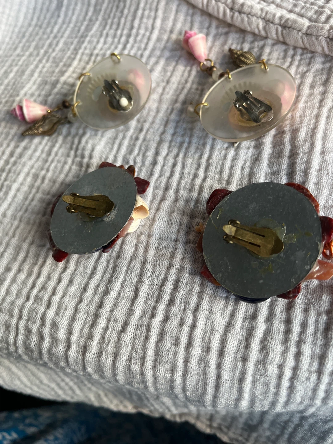 Seashell and Pearl Clip-On Earrings Set - photo 2