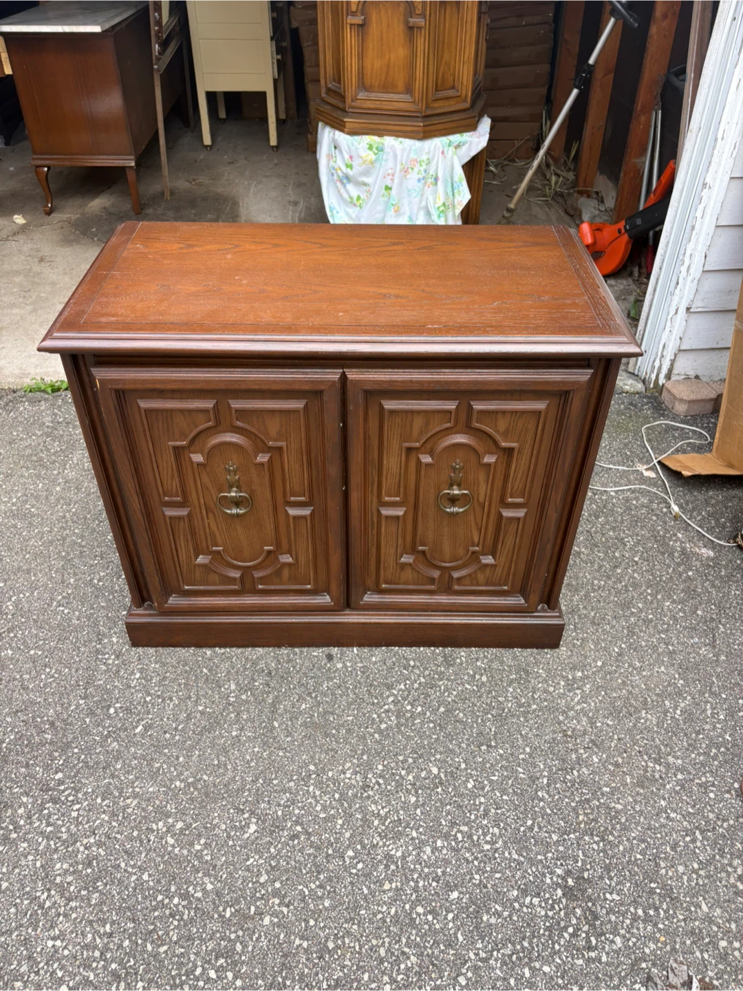 Free delivery used Wooden Cabinet with Double Doors - photo 2