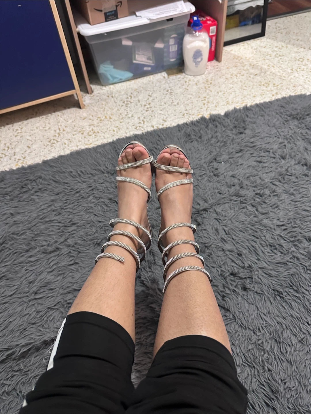 Women's Rhinestone Spiral Stiletto Heels - photo 2
