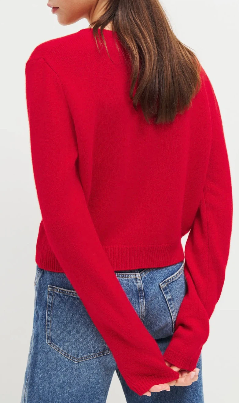 NWT Joie Red 100% Cashmere Cardigan - size S - photo 2