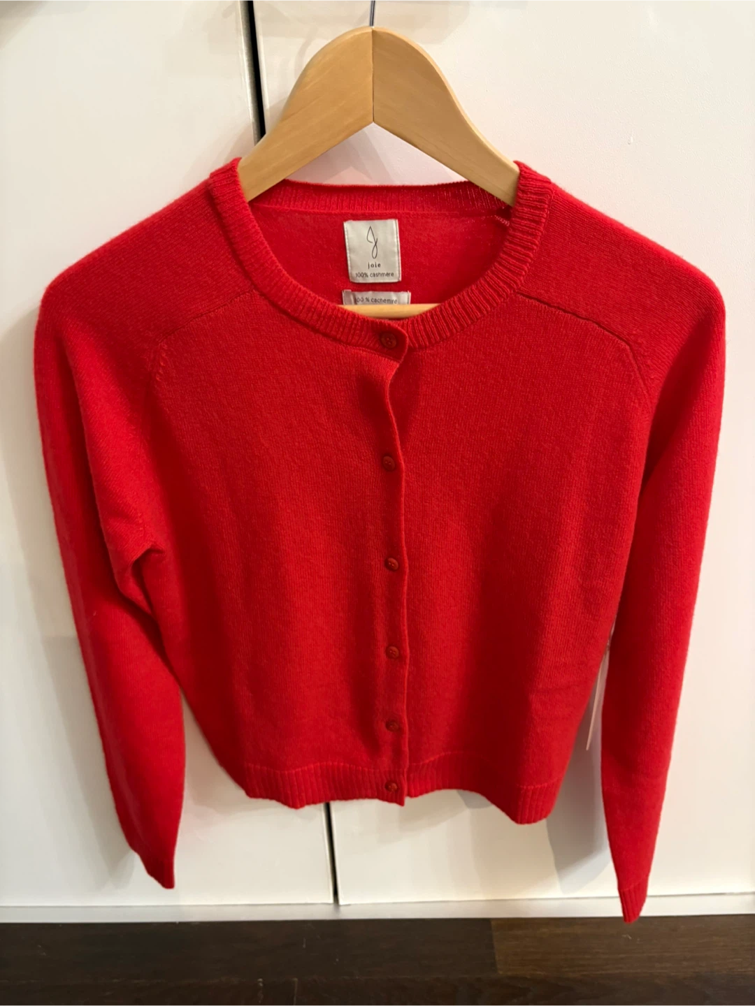 NWT Joie Red 100% Cashmere Cardigan - size S - photo 3