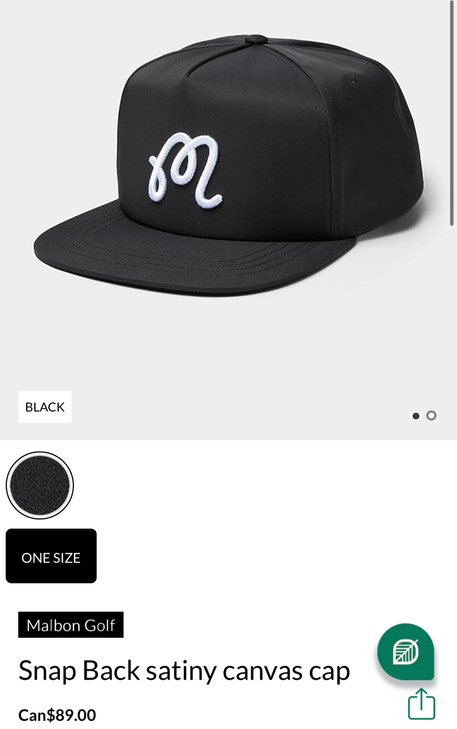 Malbon Golf - Snap Back Satiny Canvas Cap - photo 5
