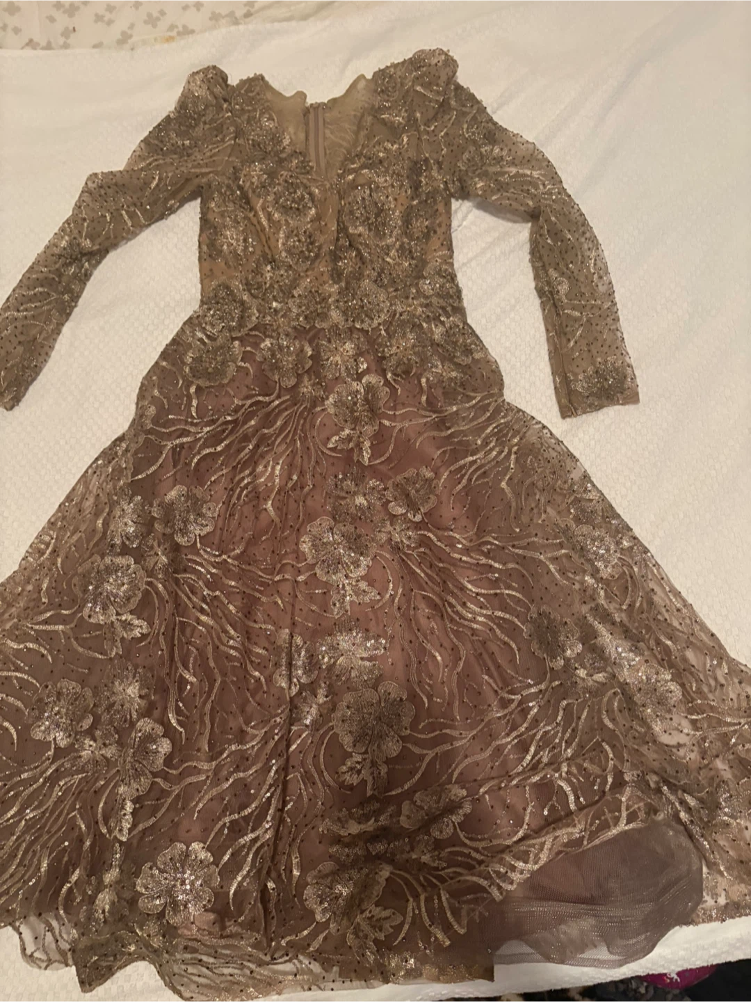 Sequin Lace Evening Gown - photo 2
