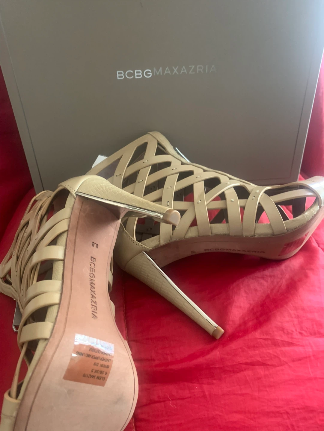 BCBG Max Azria Eleni Strappy Heels Beige - photo 5