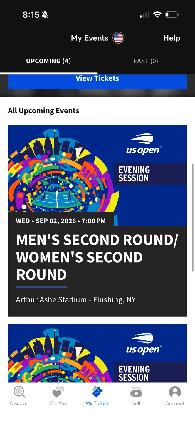 US Open Tennis Tickets - Sept 2, 2026
