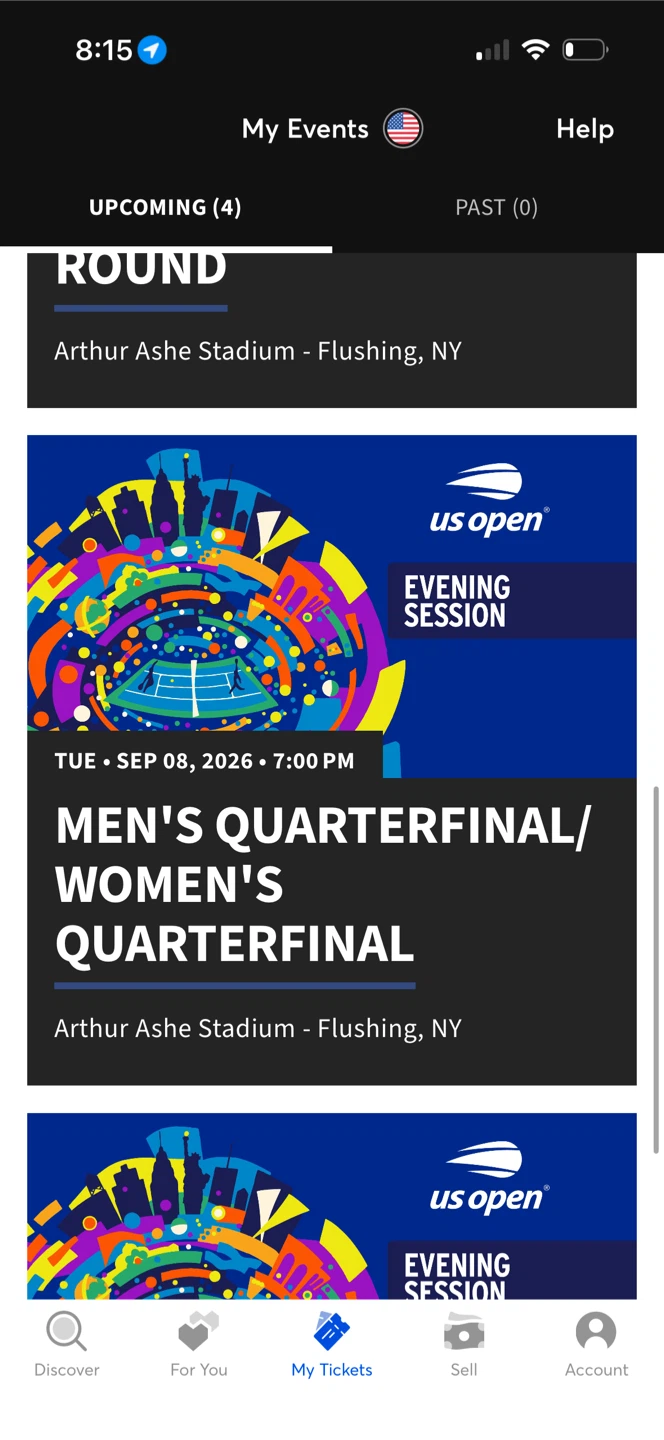 US Open Quarterfinal Tickets - September 8, 2026
