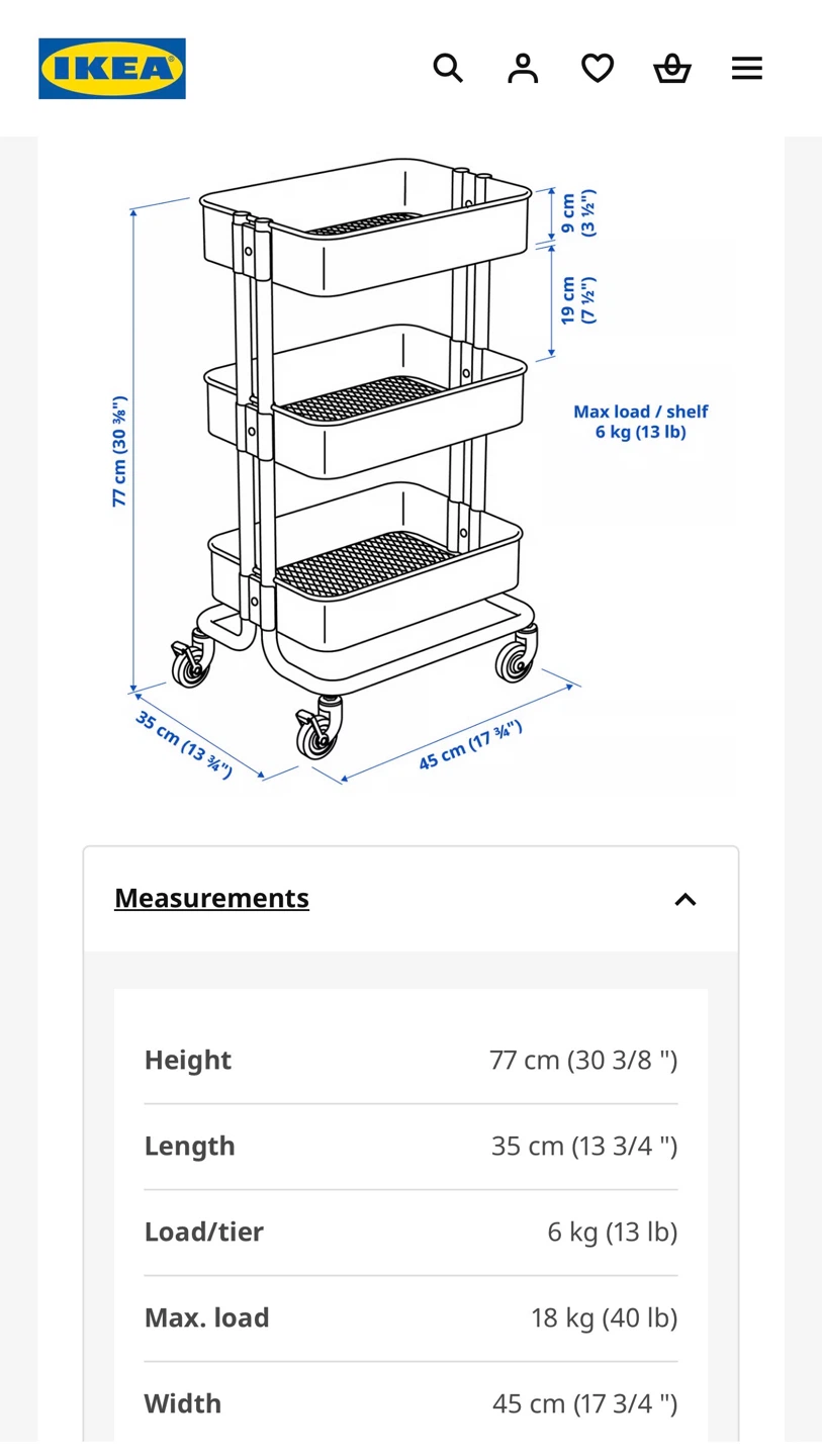 IKEA RASKOG Utility Cart in White - photo 5