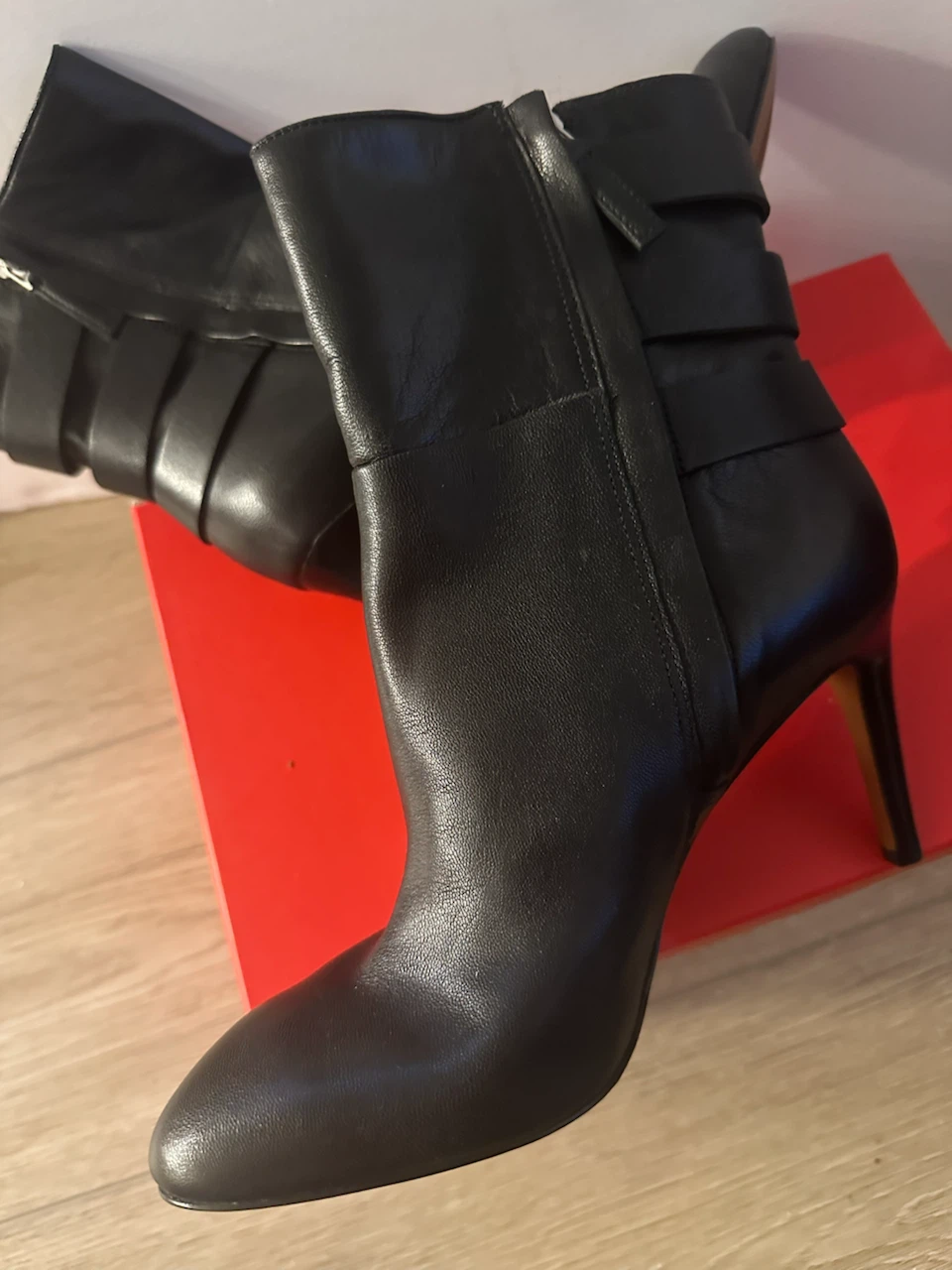 Nine West Black Leather Buckle Ankle Boots - photo 2
