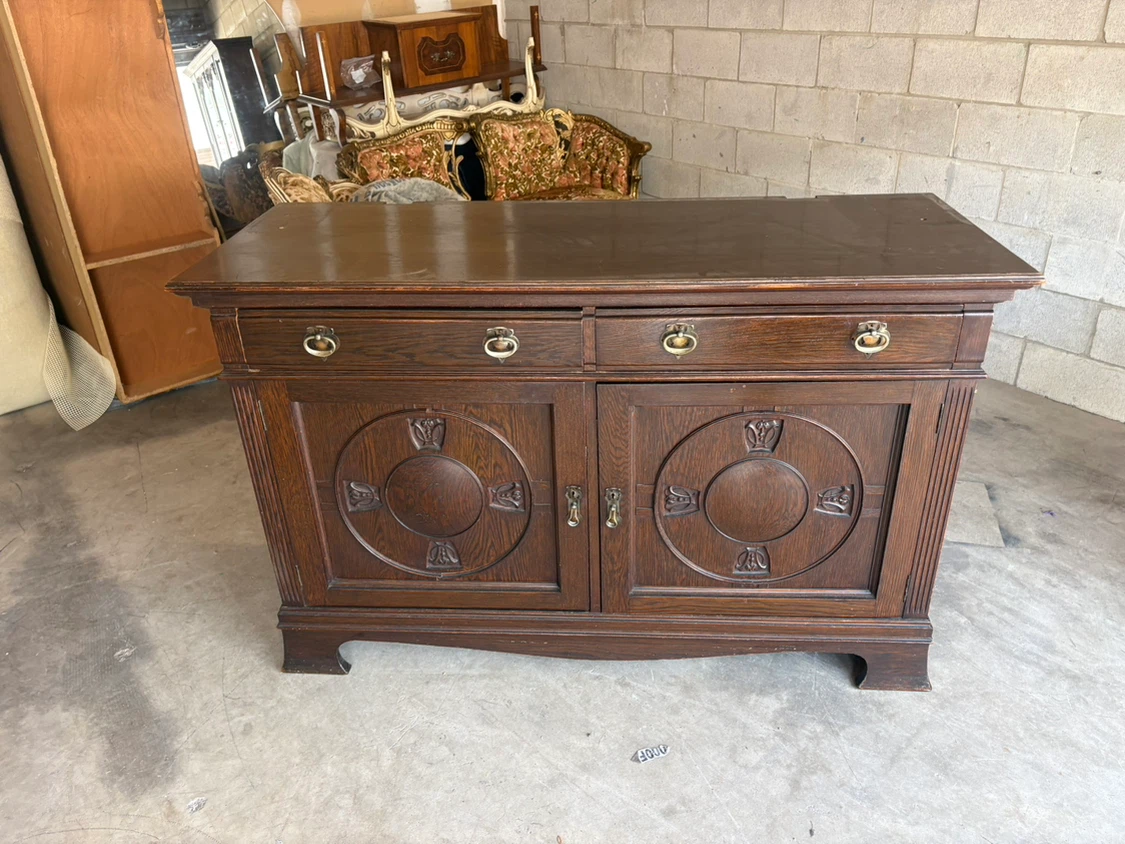 Free delivery used Vintage Oak Sideboard Buffet