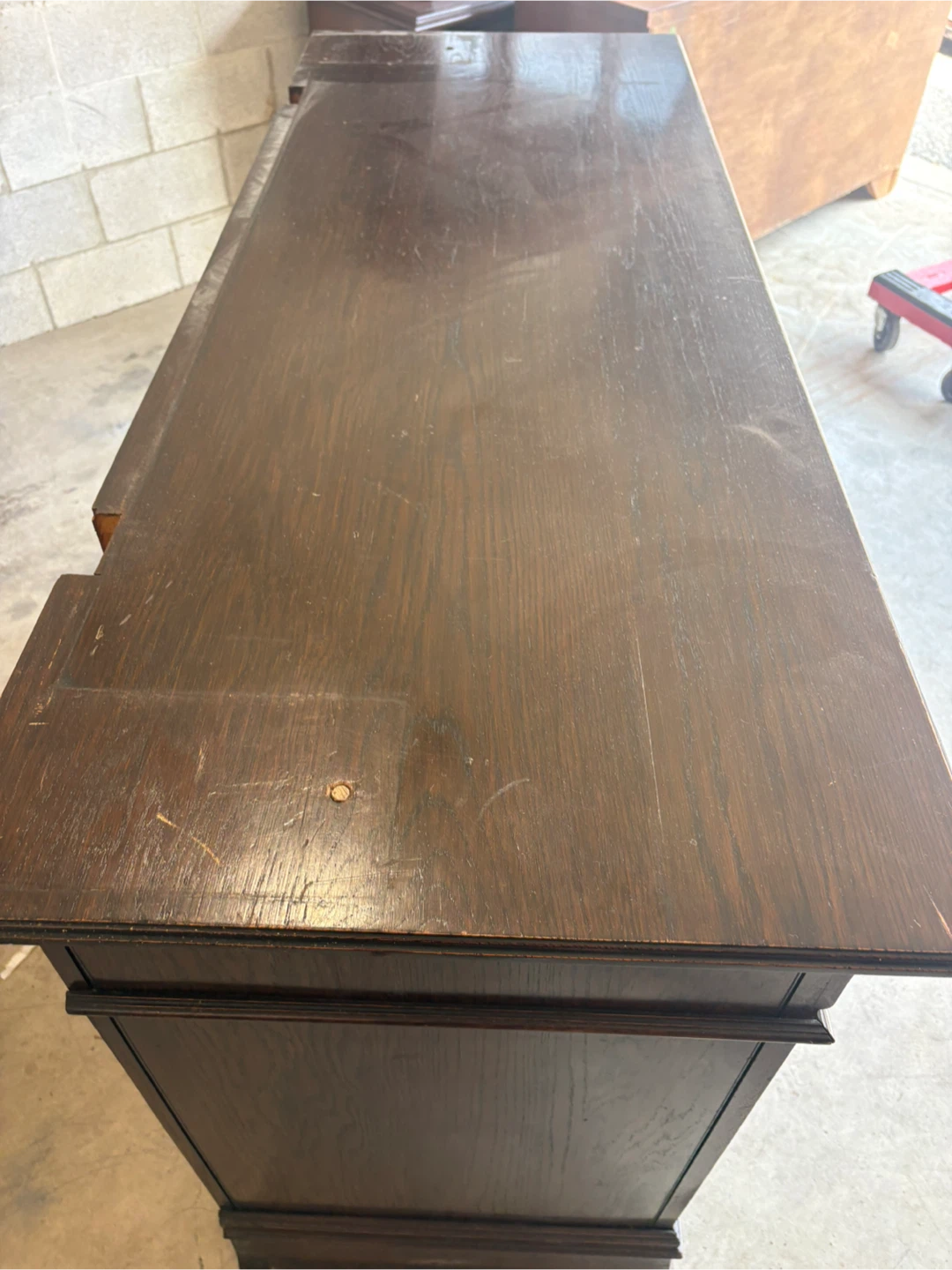Free delivery used Vintage Oak Sideboard Buffet - photo 5