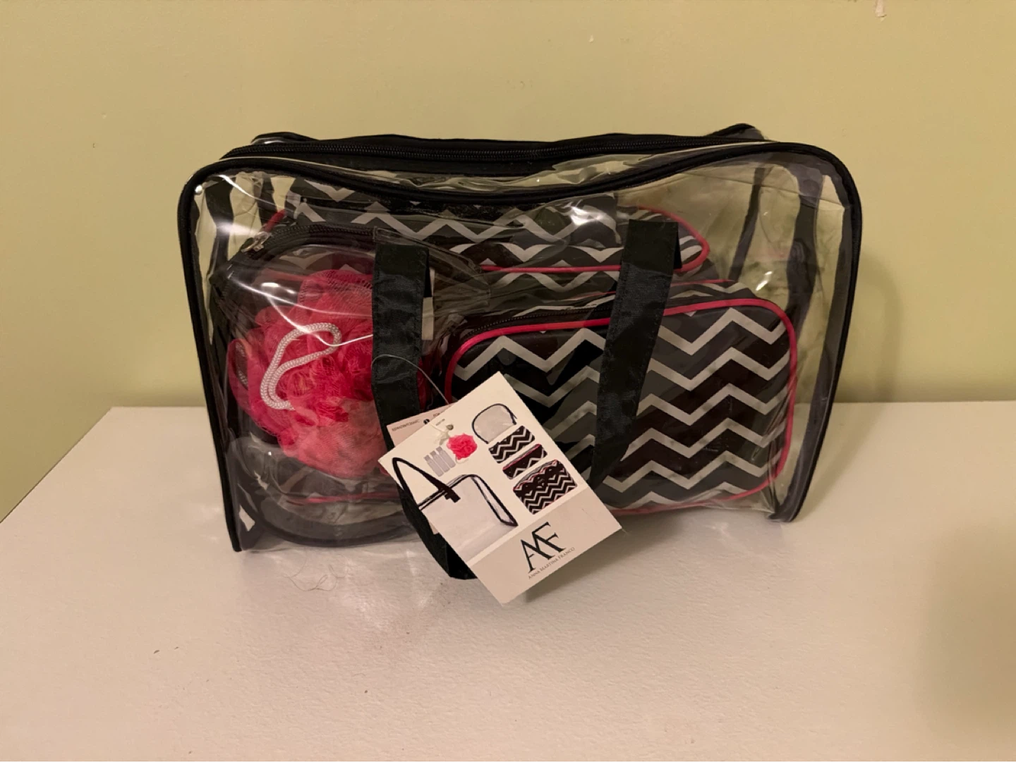 Clear Travel Bag with Additional 8 Piece Cosmetic Set