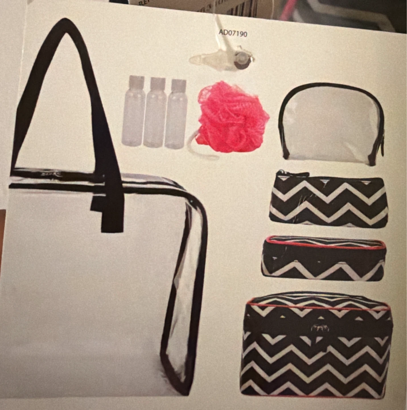 Clear Travel Bag with Additional 8 Piece Cosmetic Set - photo 2