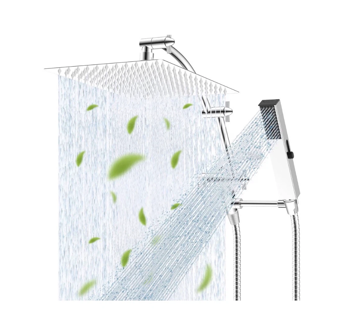 New Hibbent Chrome Shower Head Combo Set