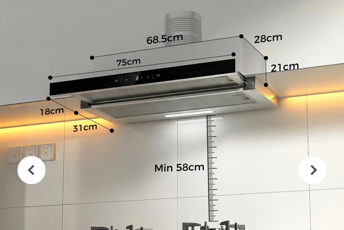 30 Inch Range Hood w/ Hidden Pull-out Panel