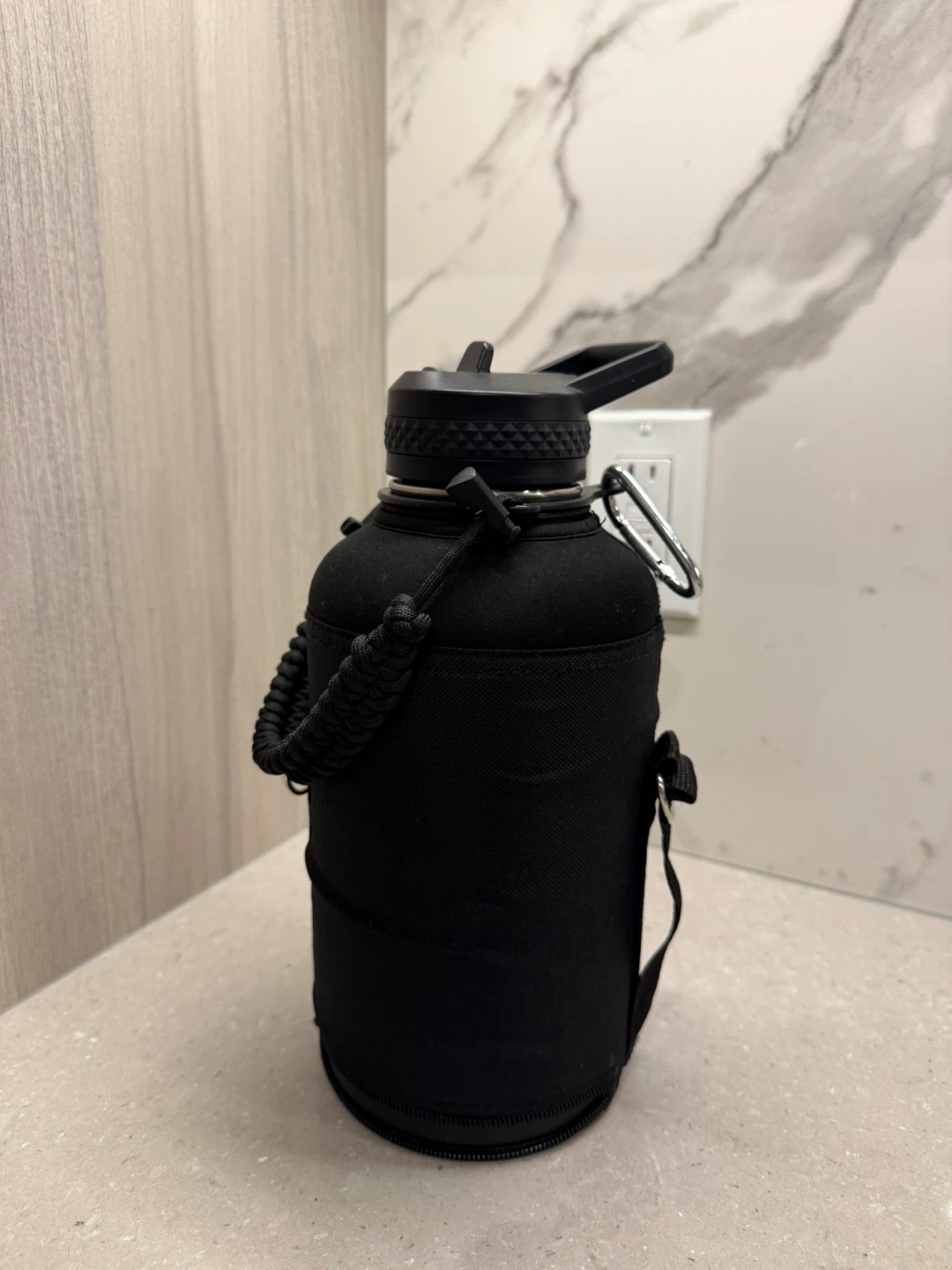Dysanky Jet Black 64oz Water Bottle with Pouch