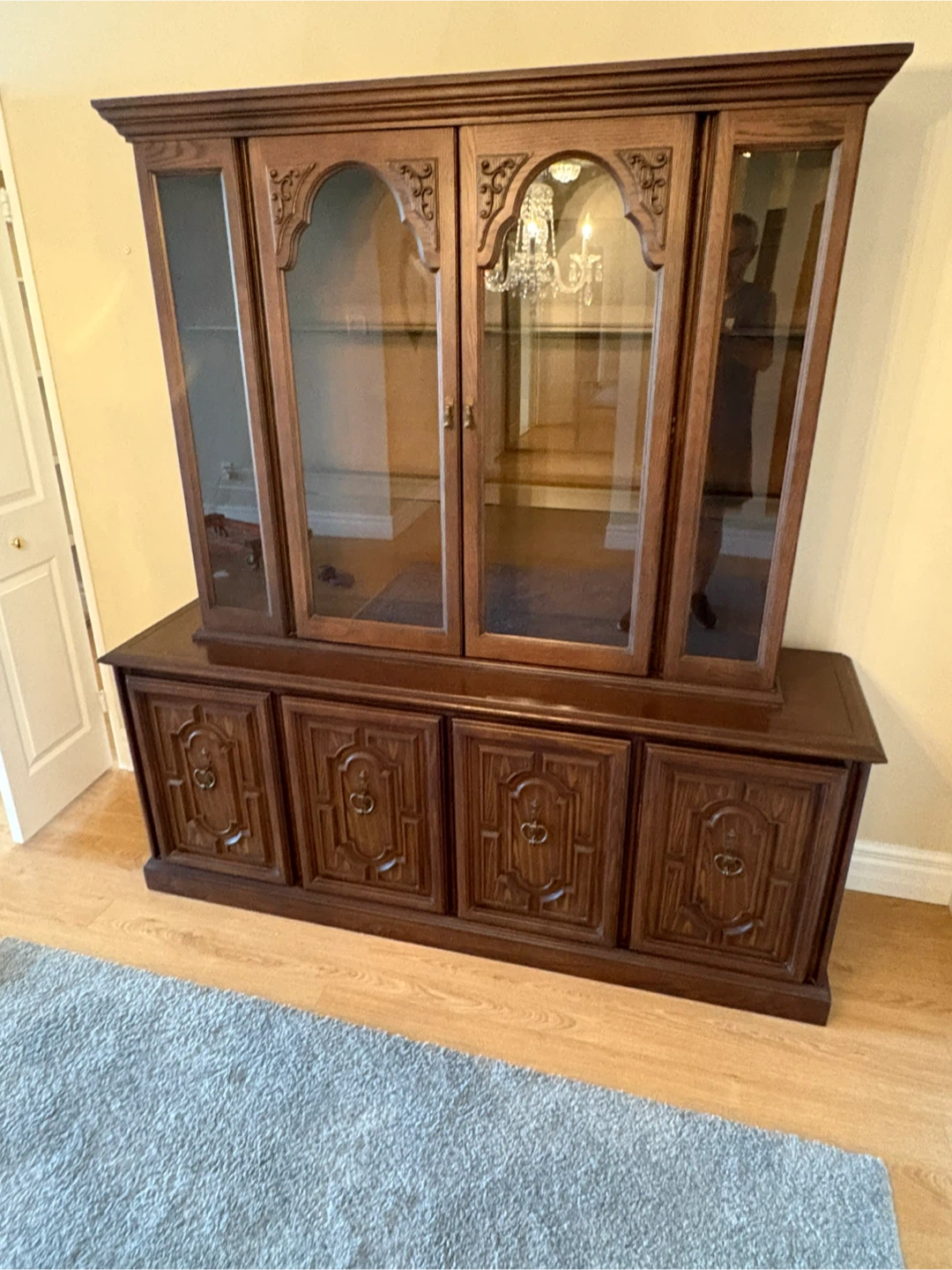 Free delivery used Wooden China Cabinet