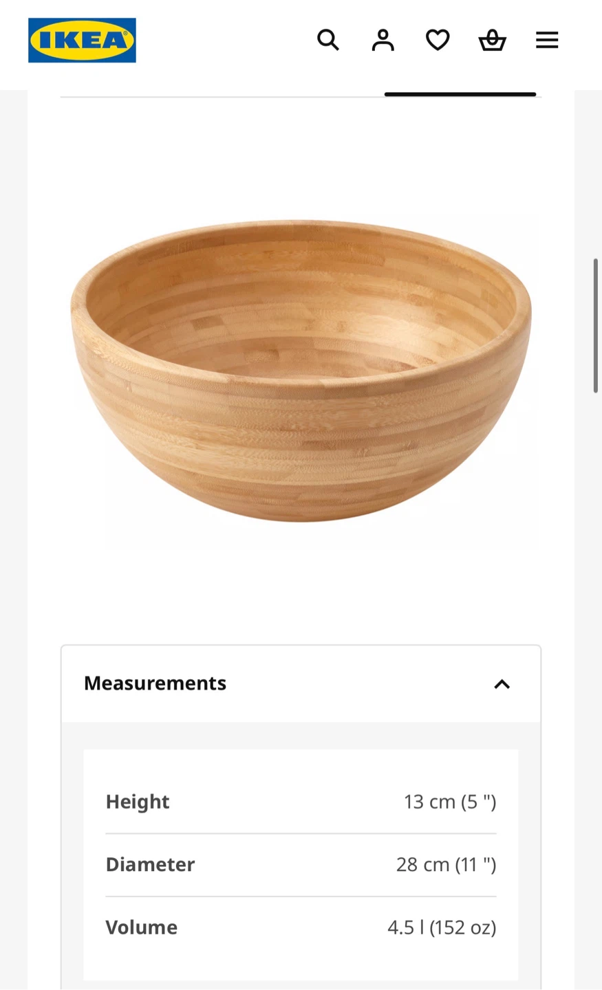 IKEA BLANDA MATT Bamboo Serving Bowl 28cm - photo 5