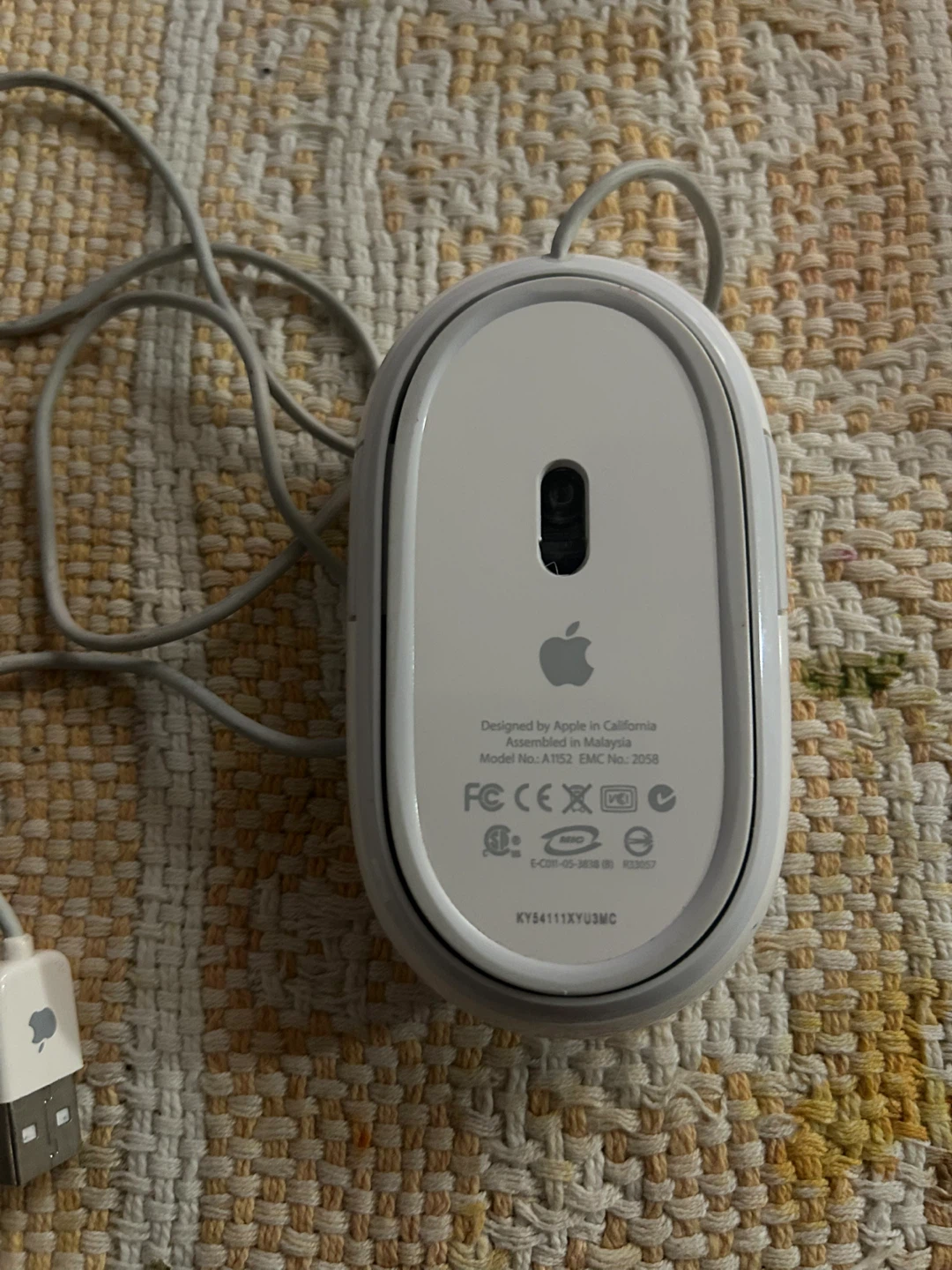 Apple Mighty Mouse A1152 USB Wired Mouse - photo 2