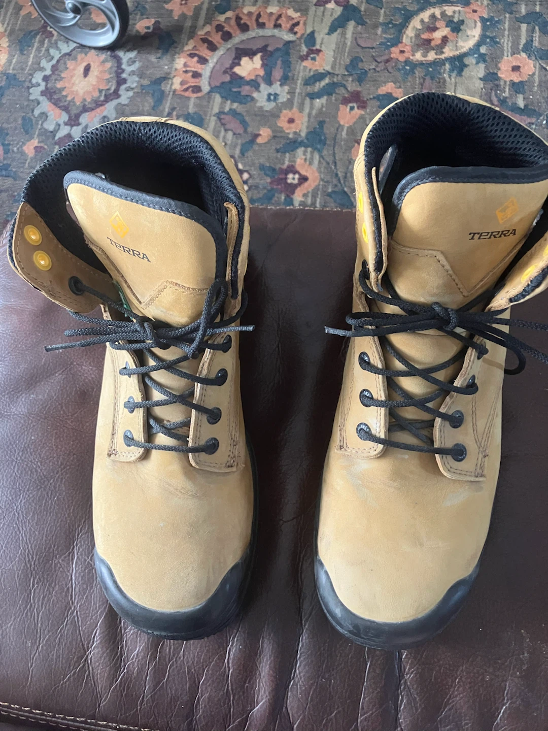 TERRA Work Boots Tan Lace-Up Steel Toe