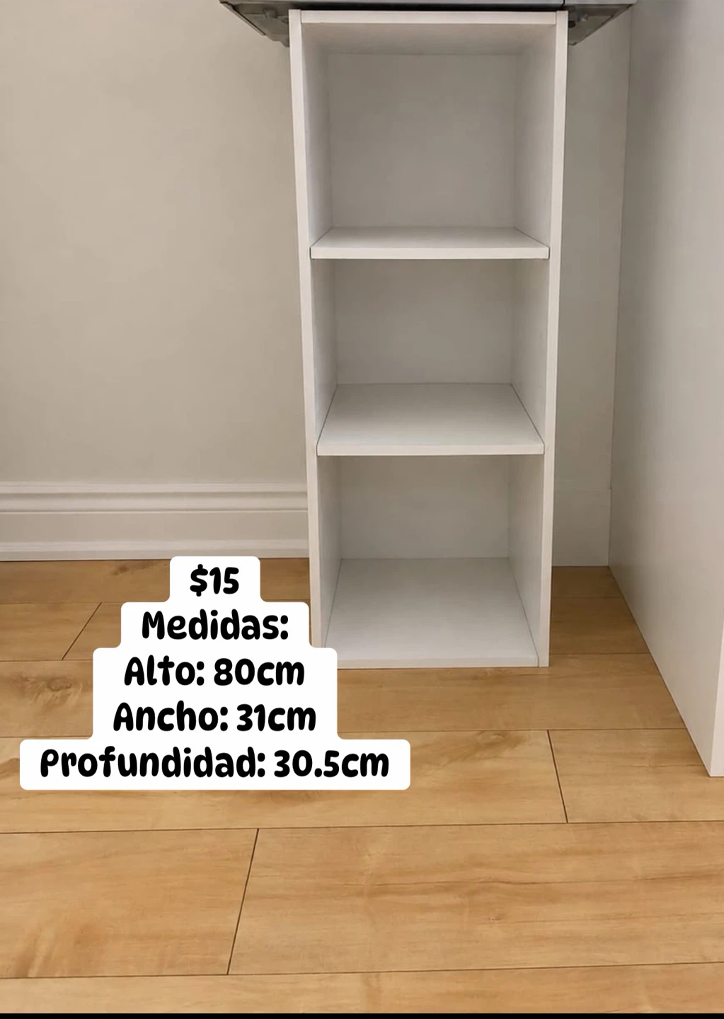 White 3-Shelf Storage Unit