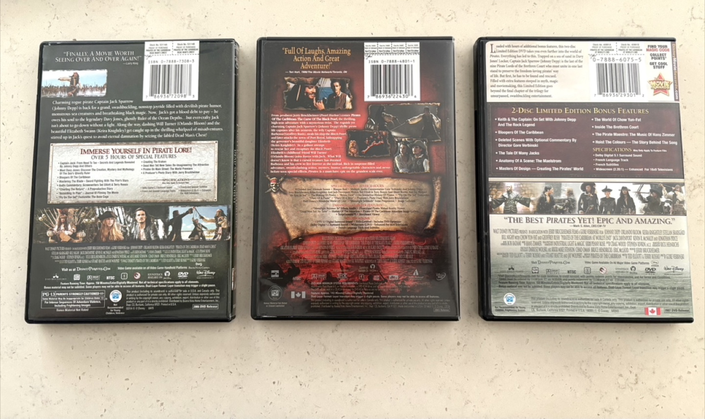 Pirates of the Caribbean DVD Collection - 2 Disc Each Box - photo 2