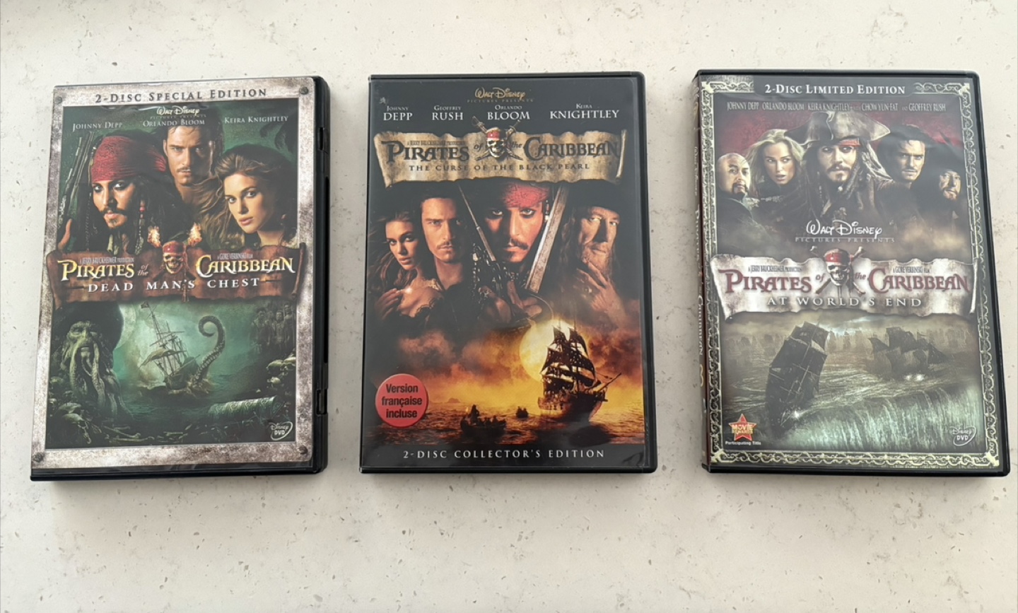 Pirates of the Caribbean DVD Collection - 2 Disc Each Box